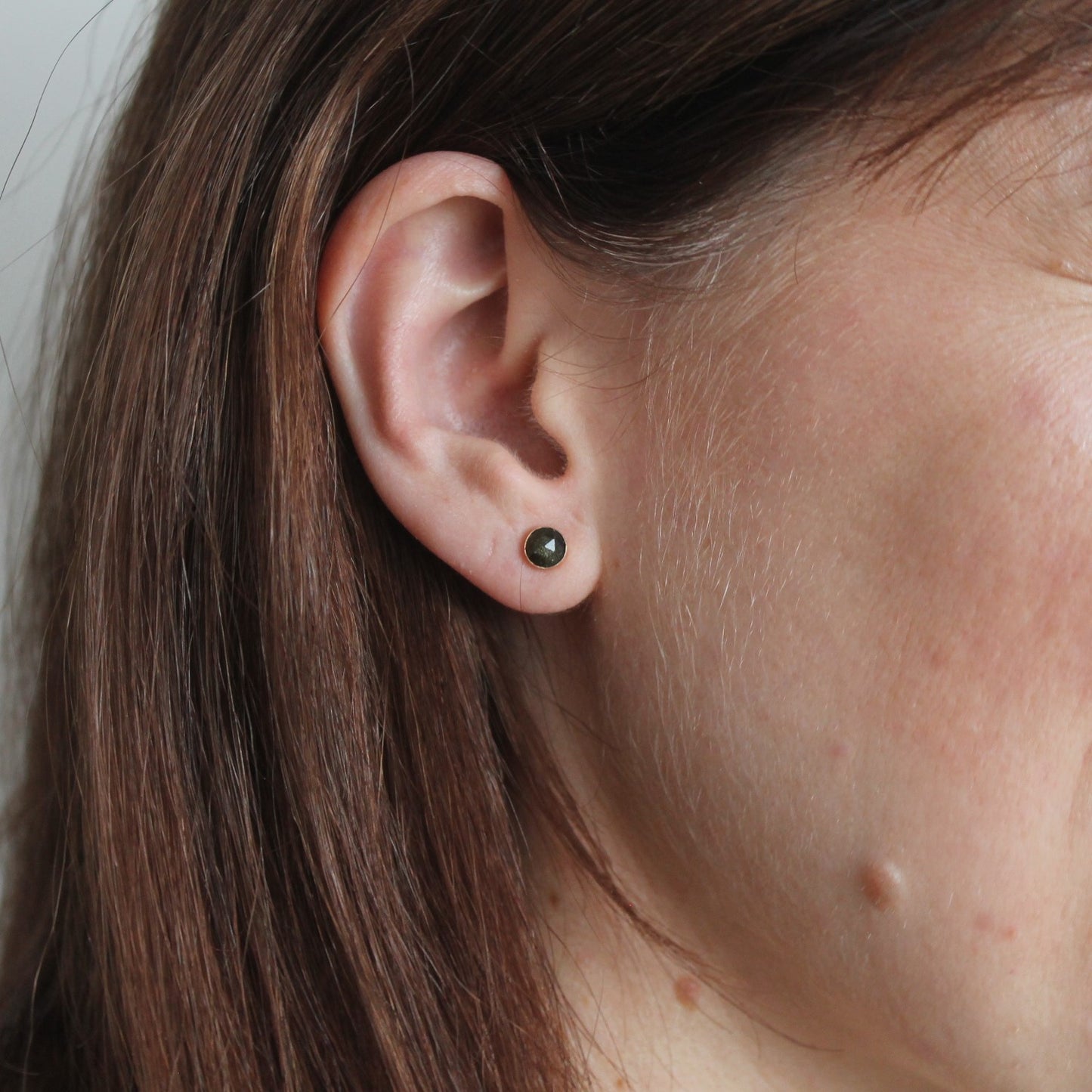 Golden Obsidian Fan Earrings