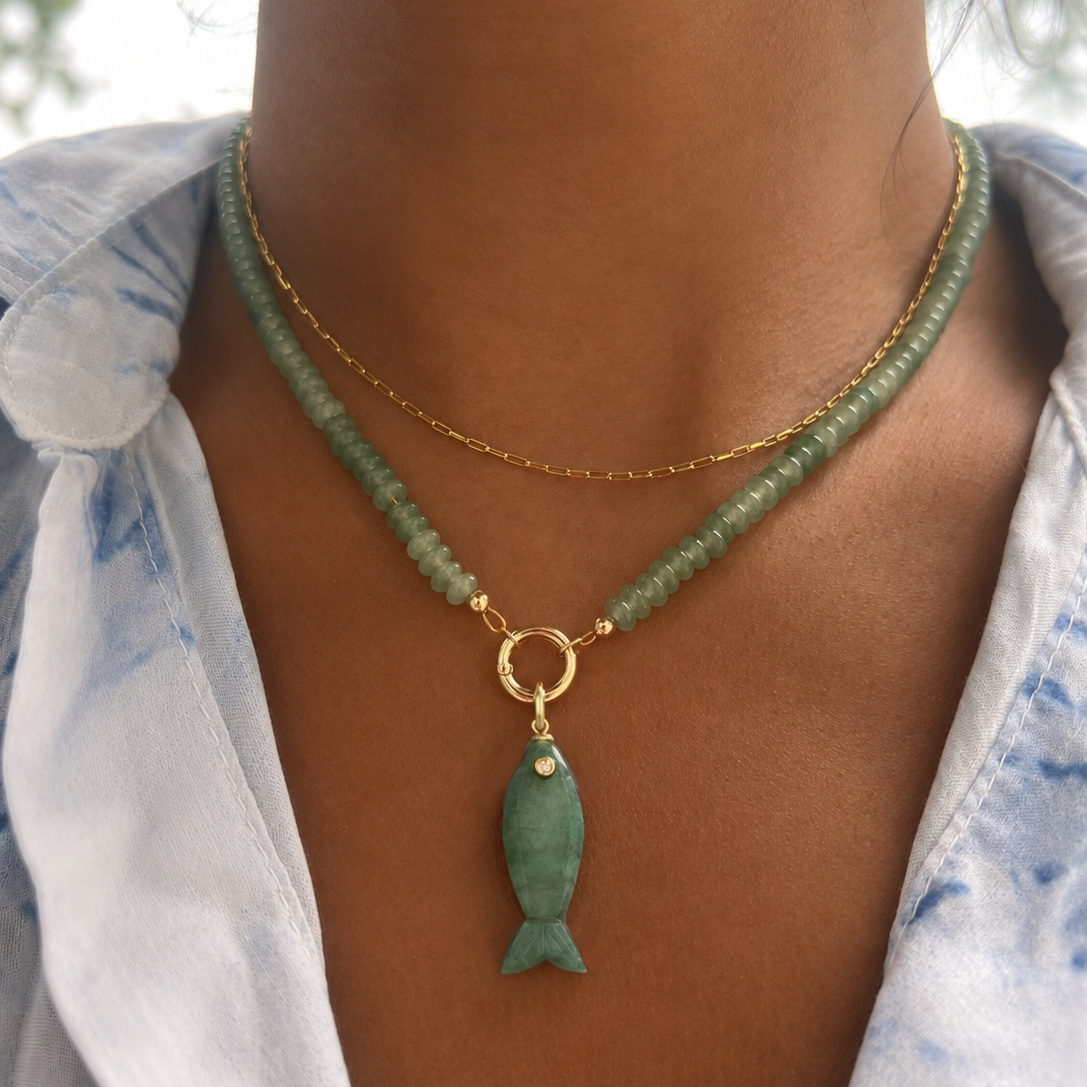 Green Aventurine Charm Necklace