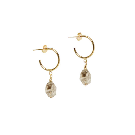 Herkimer Quartz Hoops