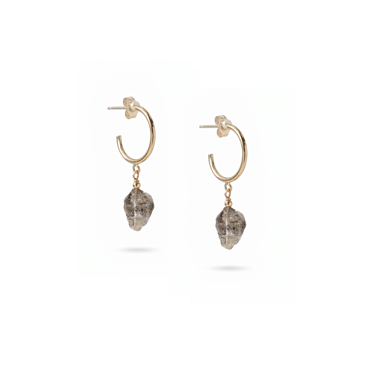Herkimer Quartz Hoops