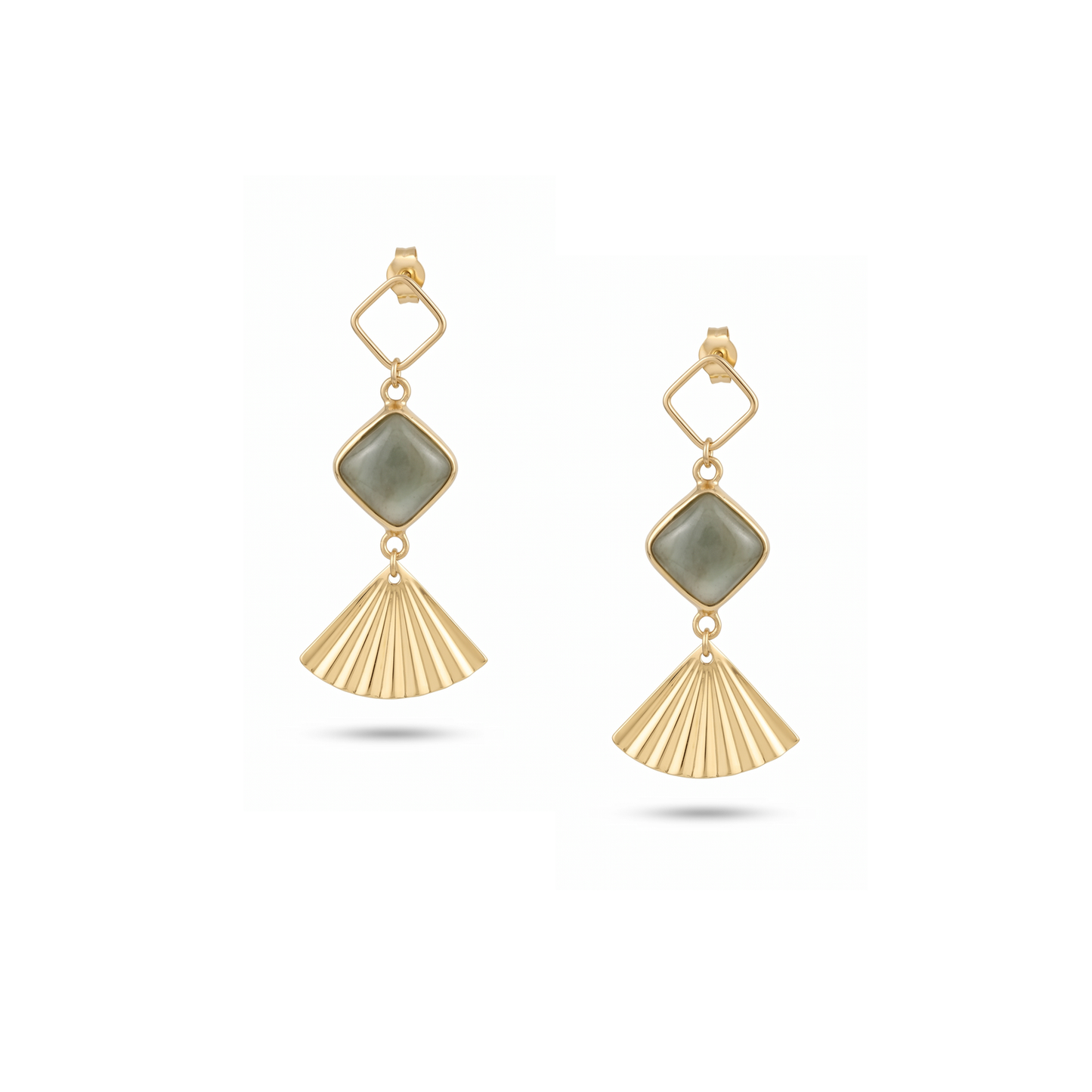 Labradorite Fan Earrings