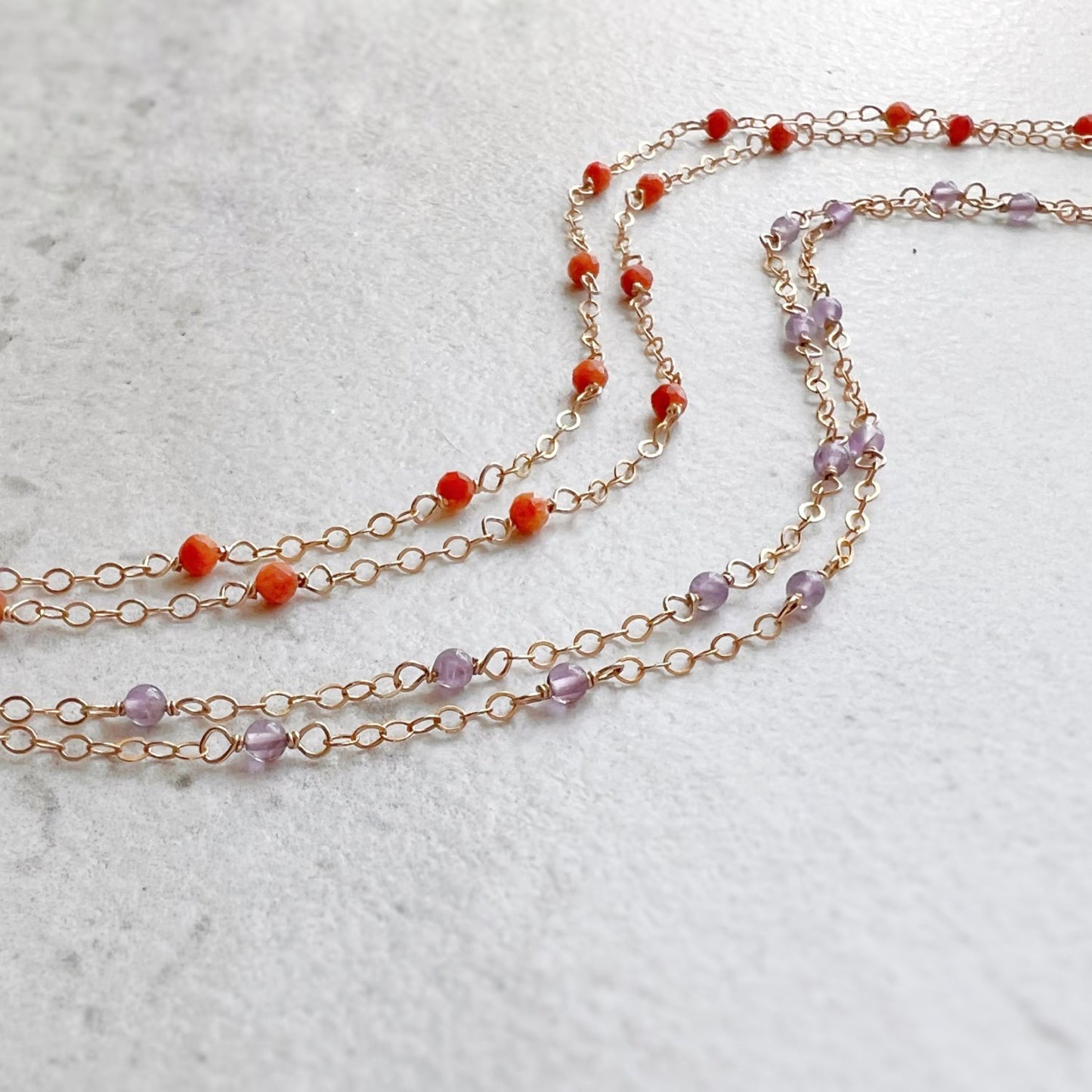 Coral Layered Anklet