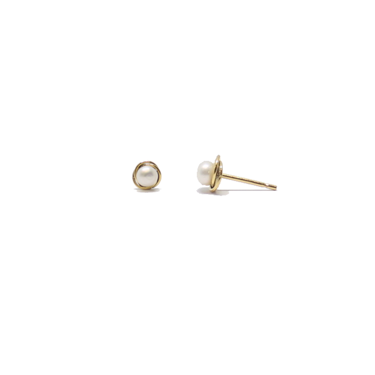 Mini Golden Halo Pearl Studs