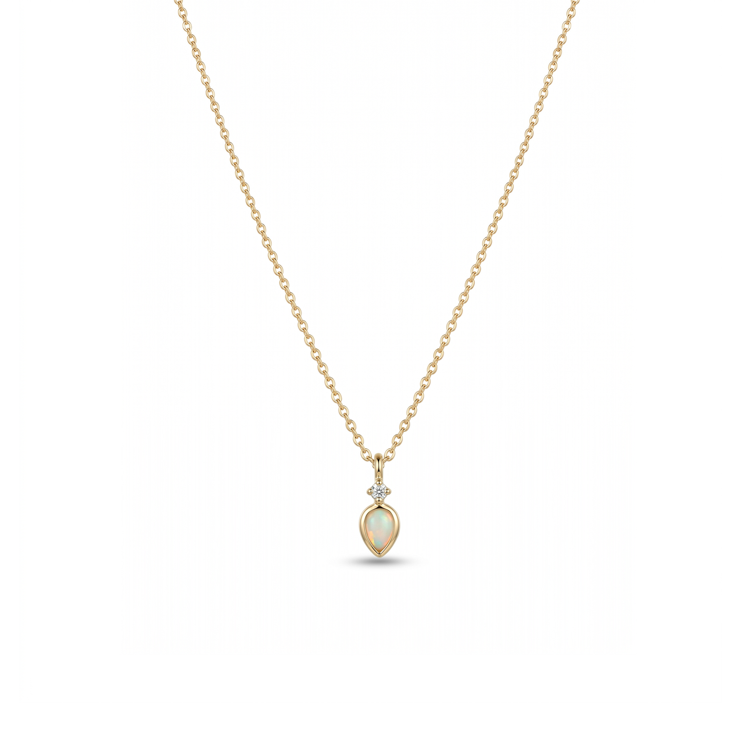 Opal Teardrop Sparkle Necklace