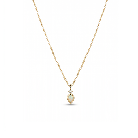 Opal Teardrop Sparkle Necklace