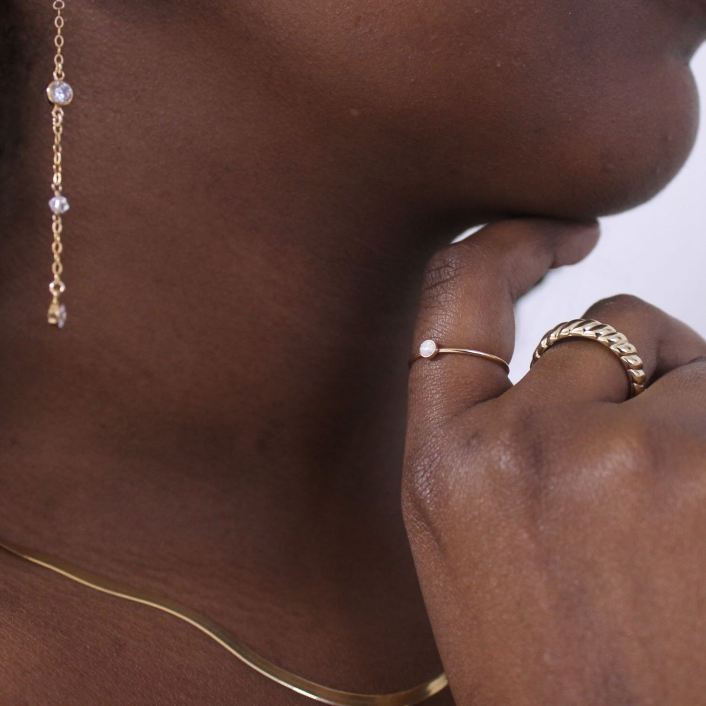 Opal Dot Stacking Ring