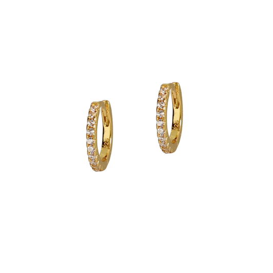 Reversible Pave Crystal Huggie Hoops
