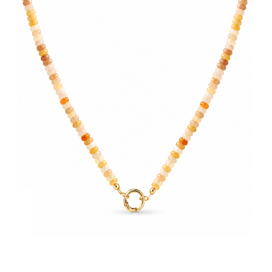 Peach Aventurine Charm Necklace