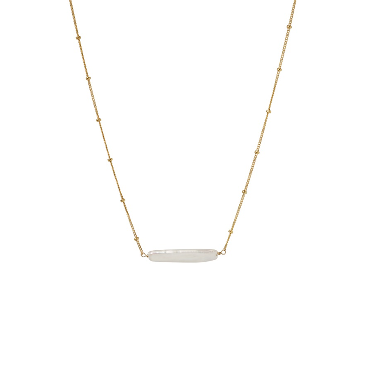 Pearl Bar Milestone Necklace