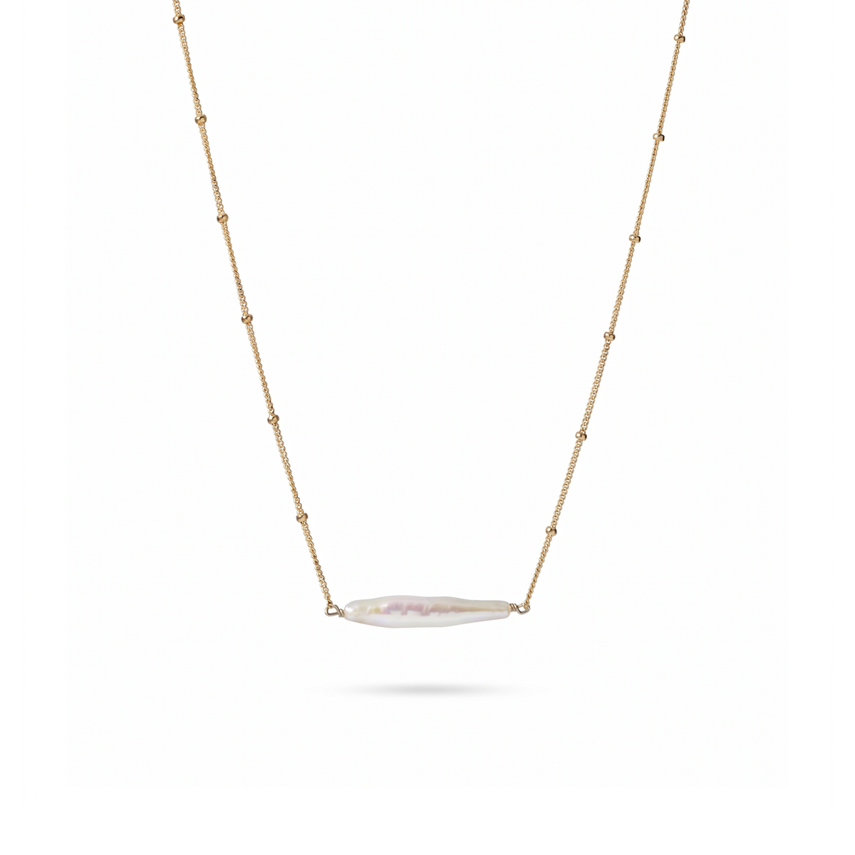 Pearl Bar Milestone Necklace