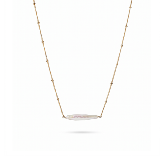 Pearl Bar Milestone Necklace