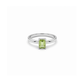 Peridot Solitaire Silver Ring