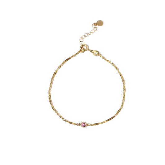 Pink Sapphire Station Bracelet
