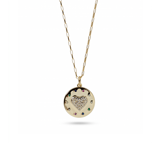Rainbow Heart Necklace