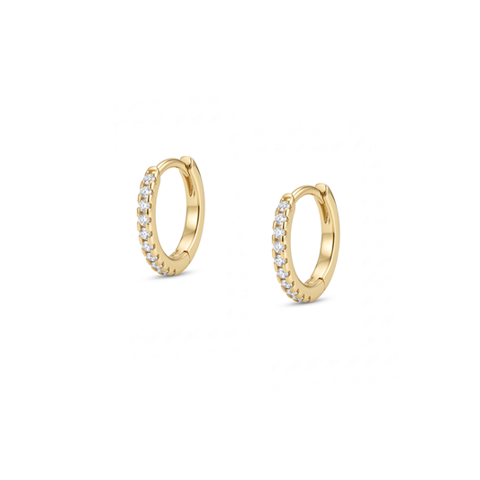 Reversible Pave Crystal Huggie Hoops