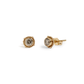 14KT Salt and Pepper Diamond Halo Studs