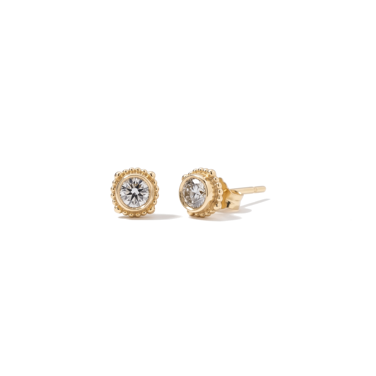14KT Salt and Pepper Diamond Halo Studs