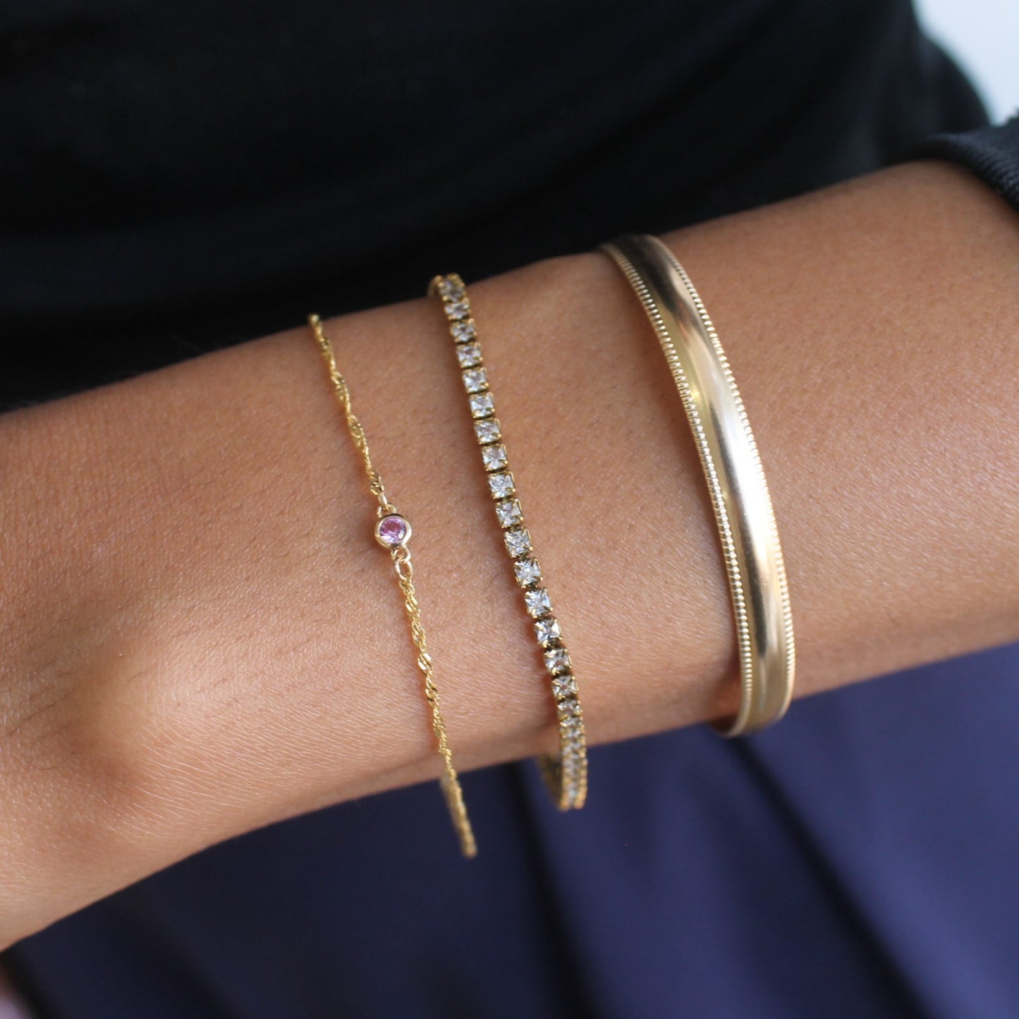 Pink Sapphire Station Bracelet