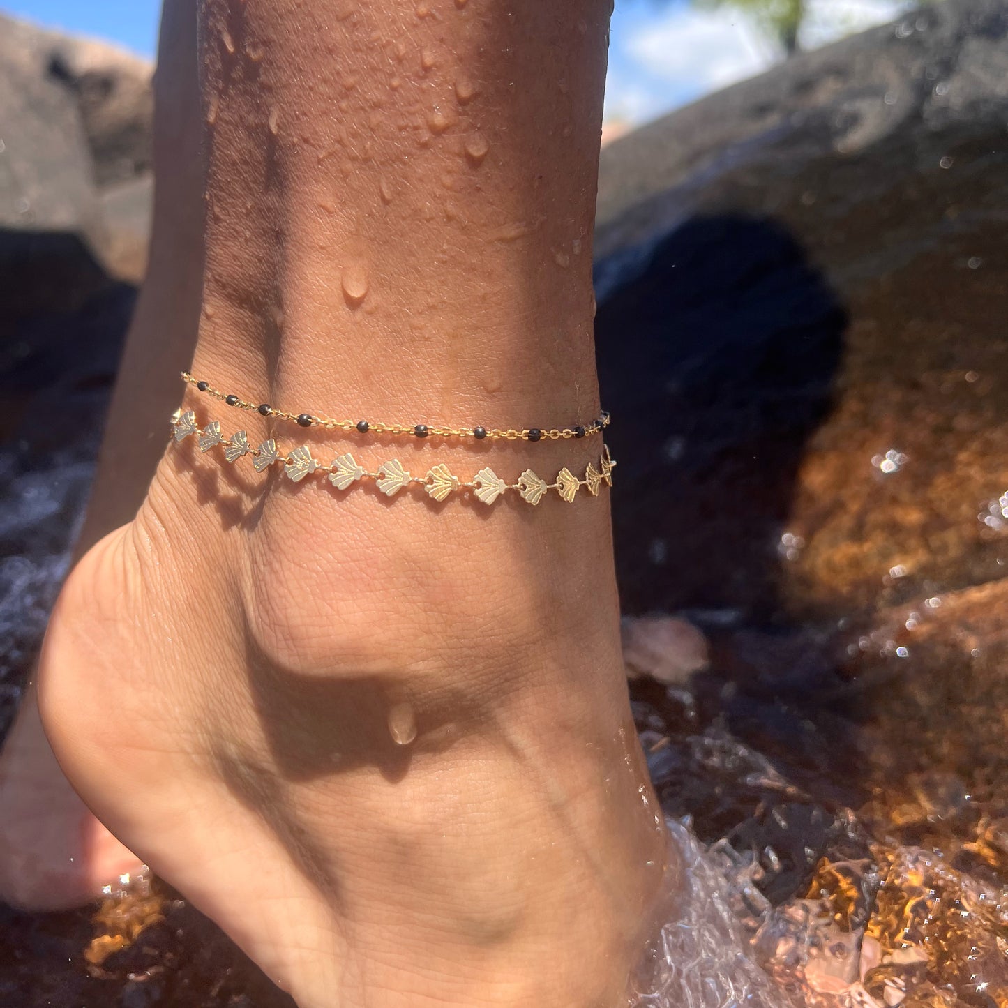 Black Enamel Anklet