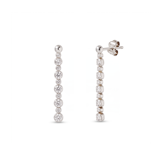 Silver Crystal Drop Earrings