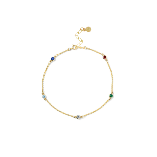 Customized Birthstone Station Bracelet