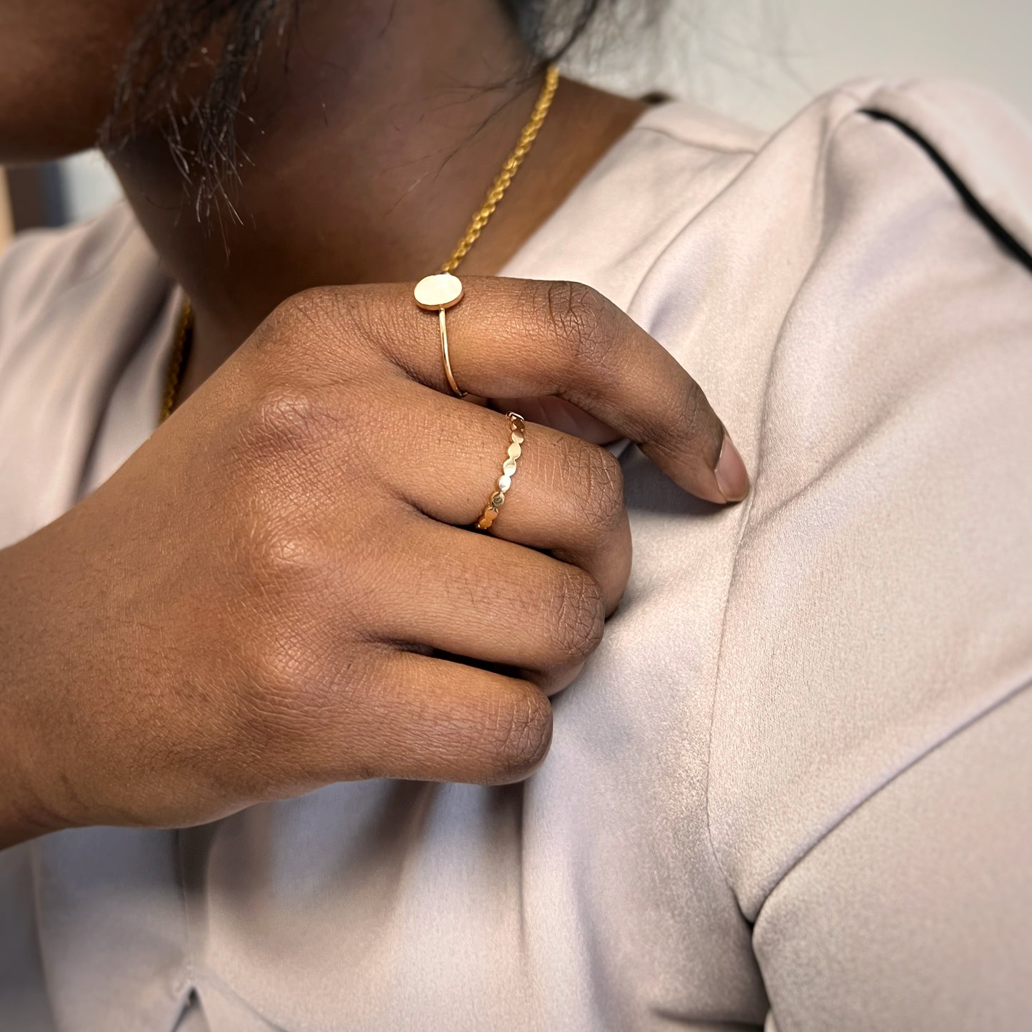 Gold Beaded Ring