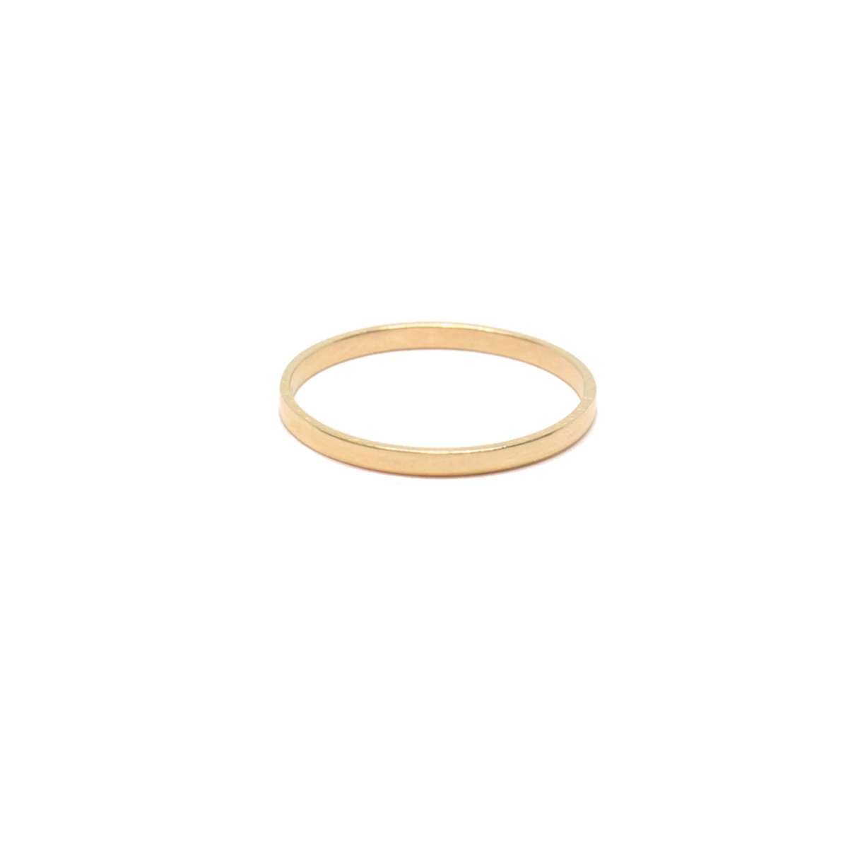 14KT gold plain flat wedding band stacking ring