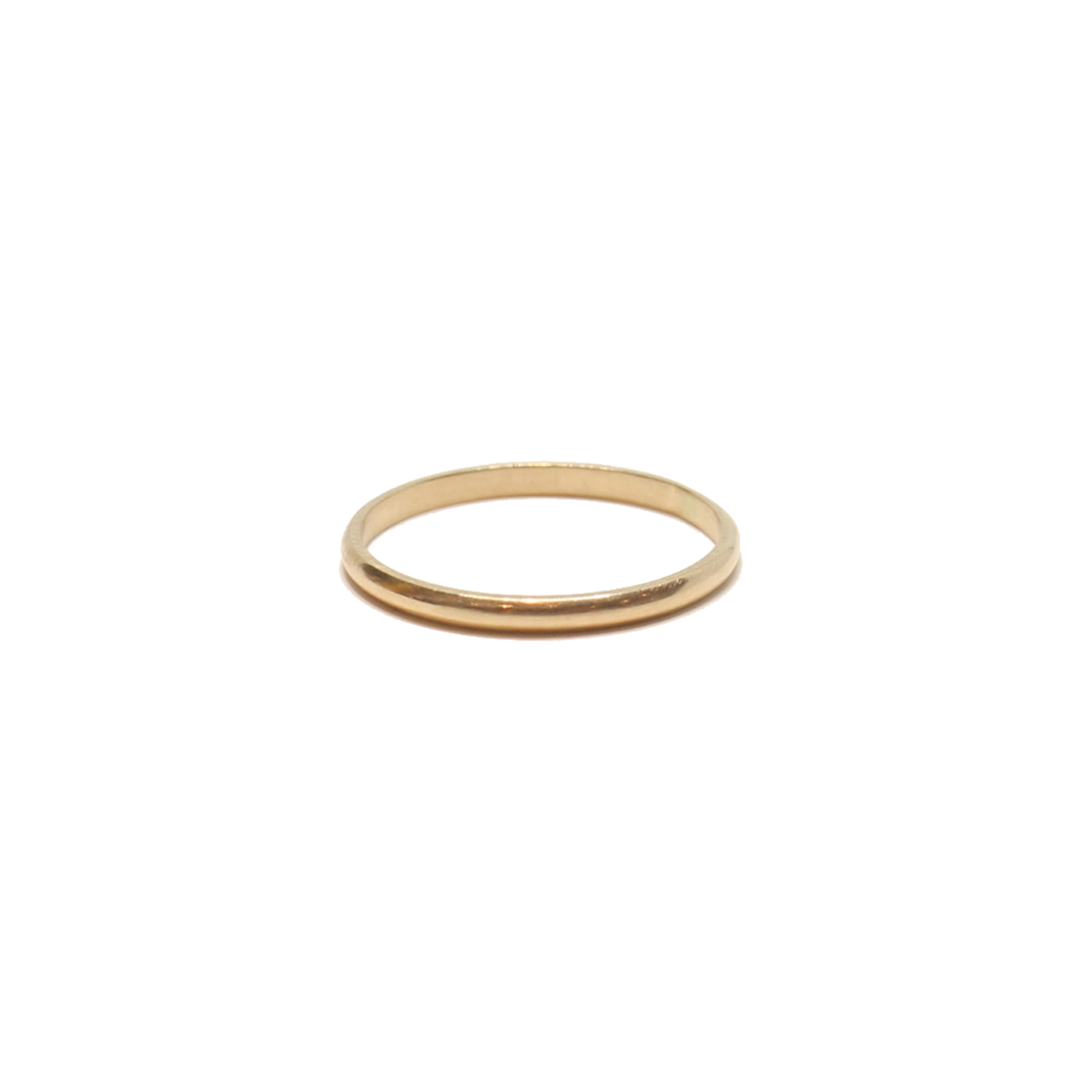 14KT gold plain wedding band stacking ring