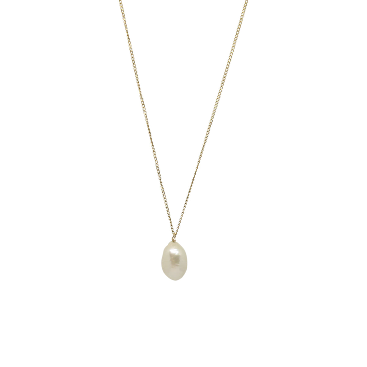Baroque pearl gold short necklace