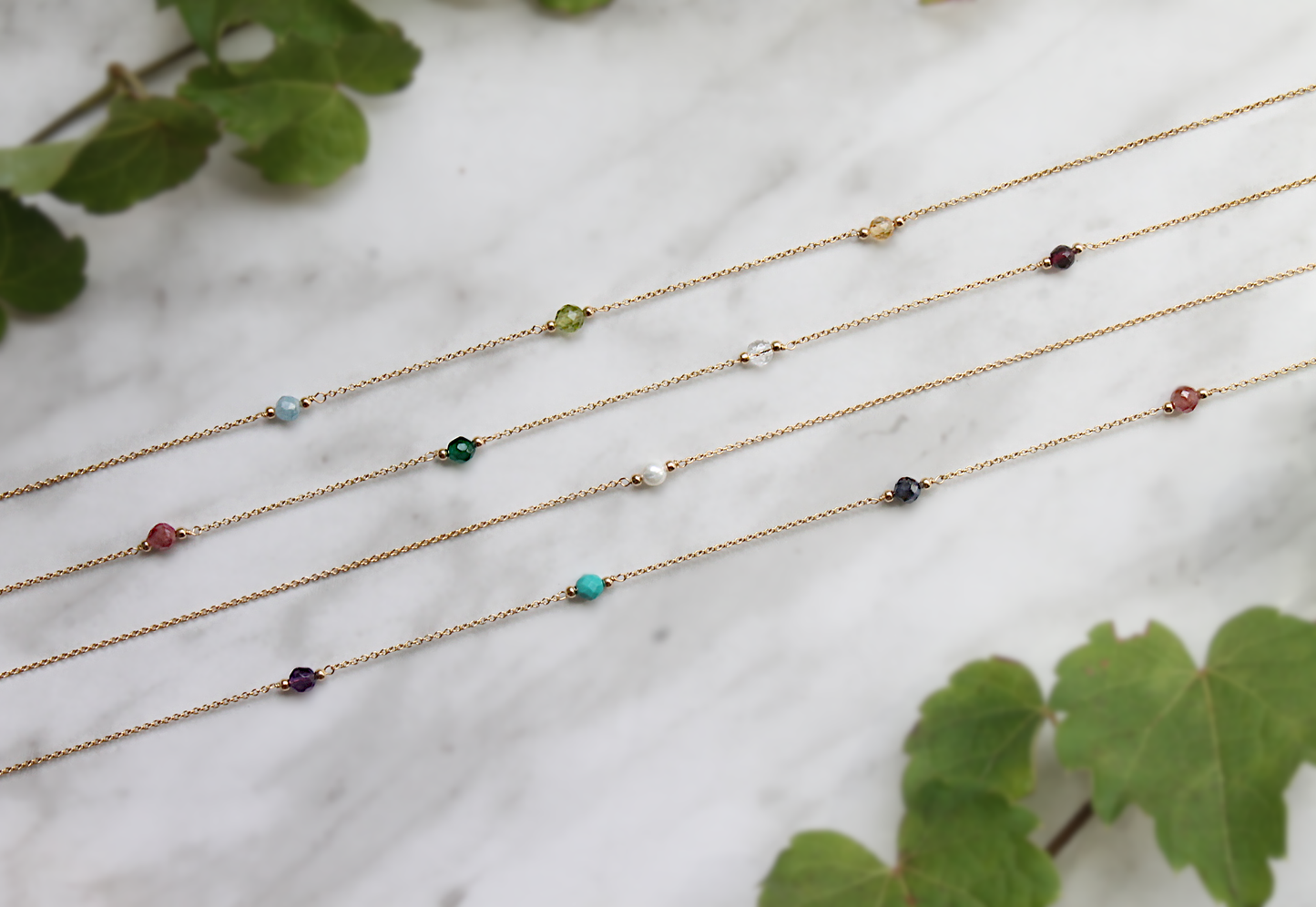 gold filled birthstone necklaces