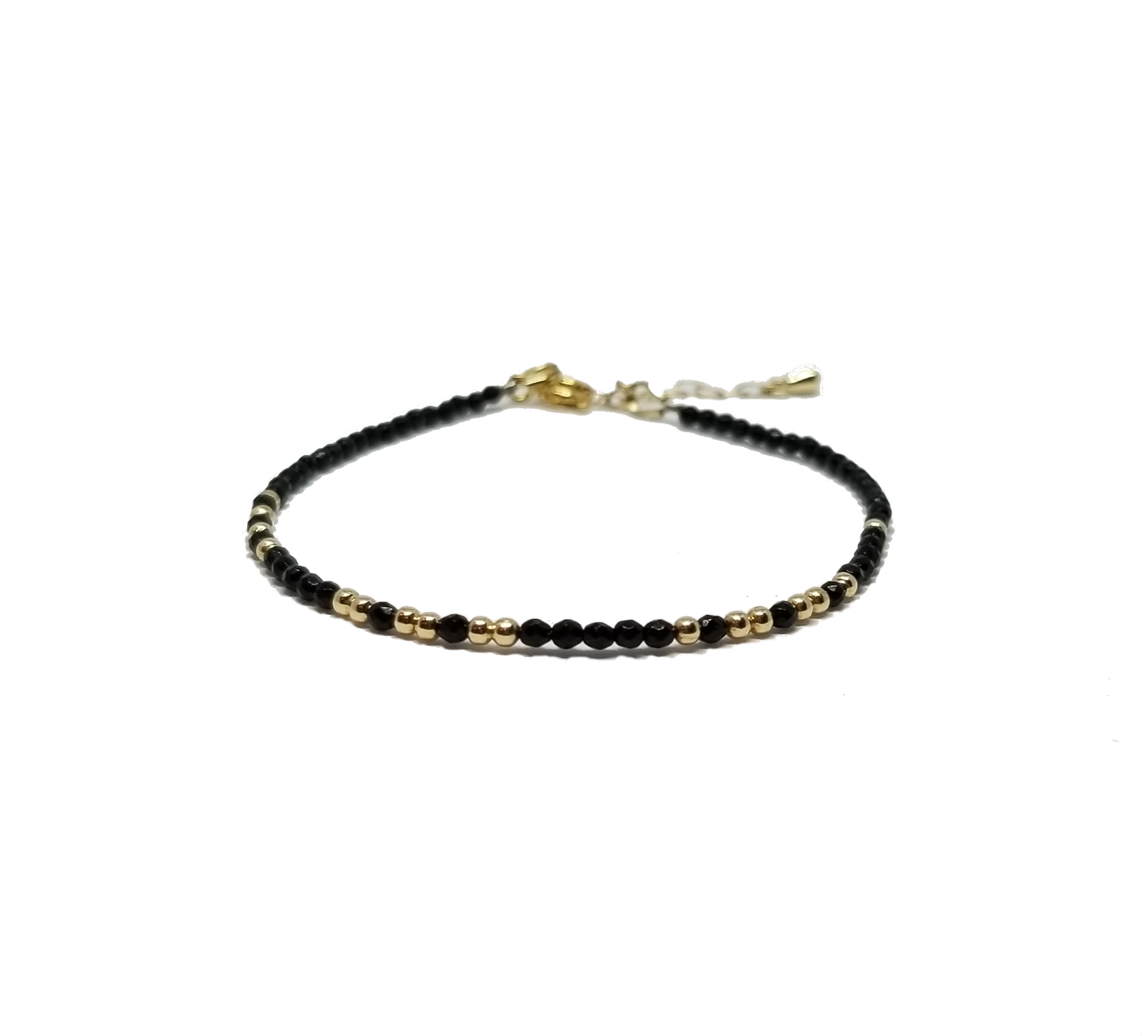 black Onyx morse code beaded bracelet