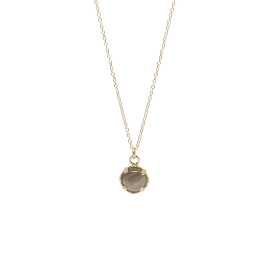 Gold botswana agate round pendant necklace