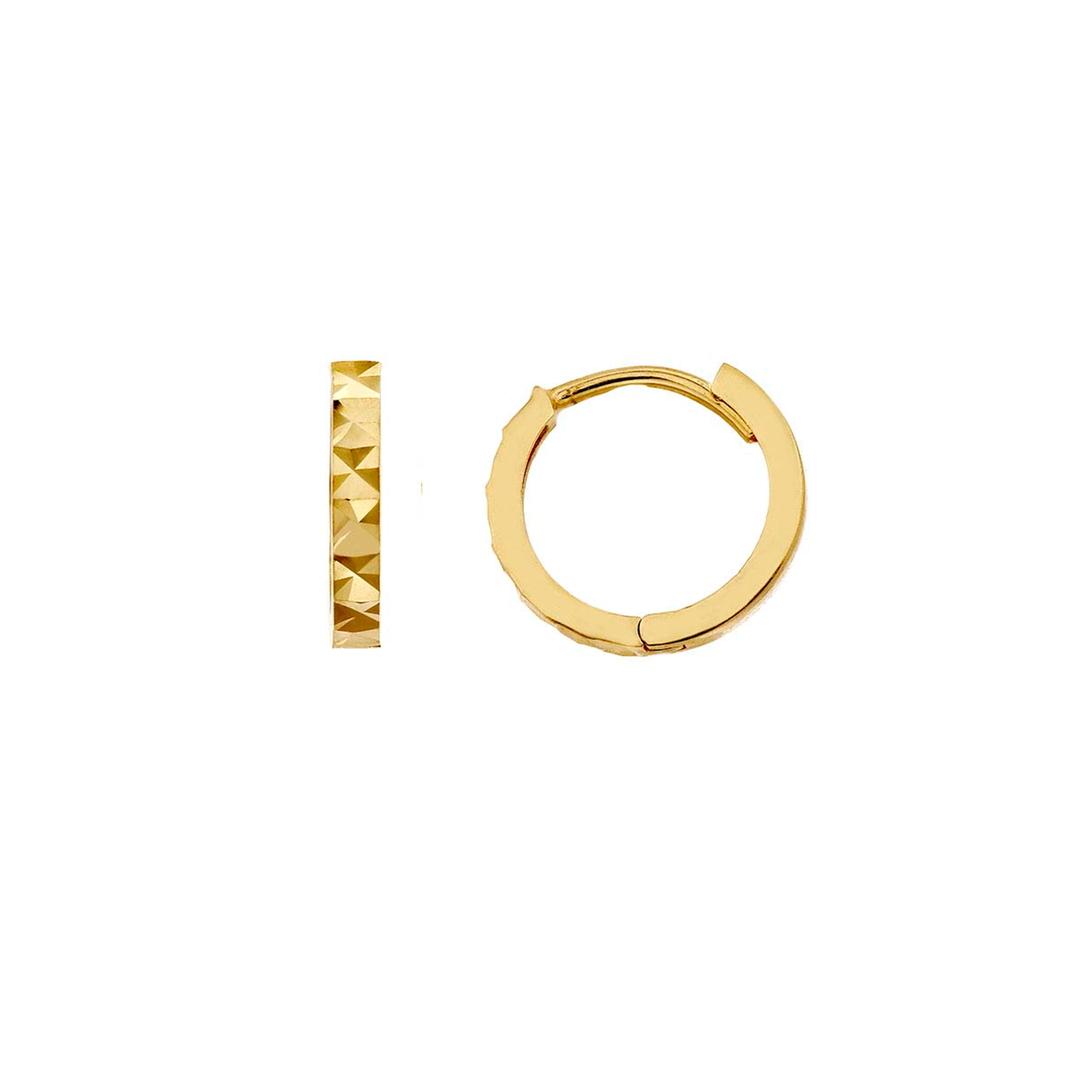 Gold Diamond Cut Mini Hoops