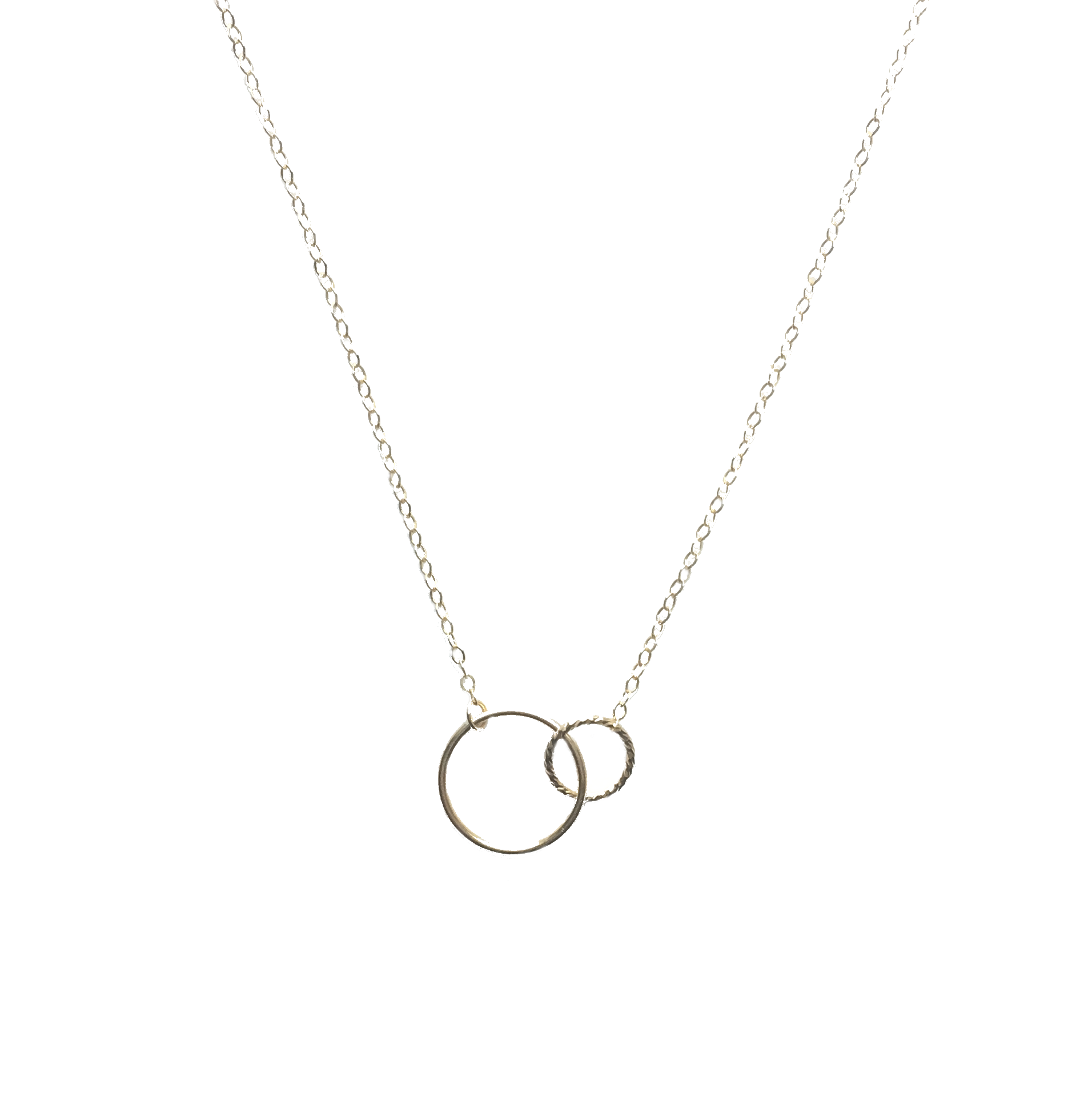 Gold Circle Pendant Friendship Necklace 