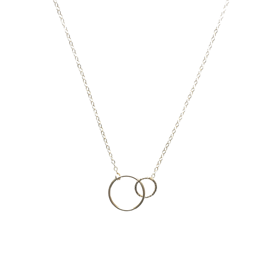 Gold Circle Pendant Friendship Necklace 