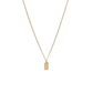 Gold tag initial necklace