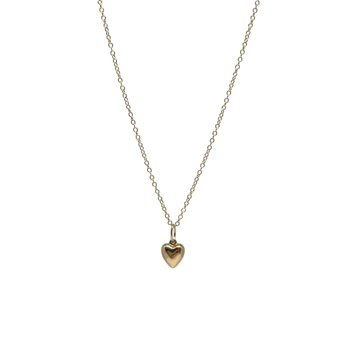 Gold Minimalist Puffed Heart Necklace