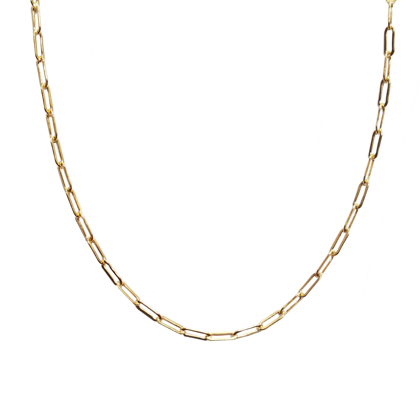 Gold necklace with elongated links