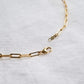 Gold linked necklace clasp and tag