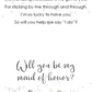 Maid of Honor Jewelry Cards