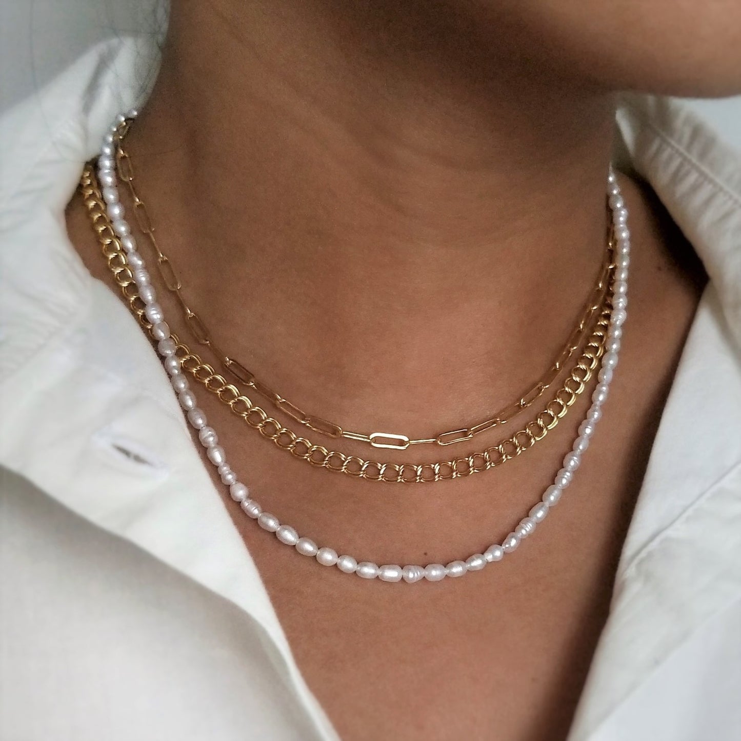 Double Curb Chain Necklace