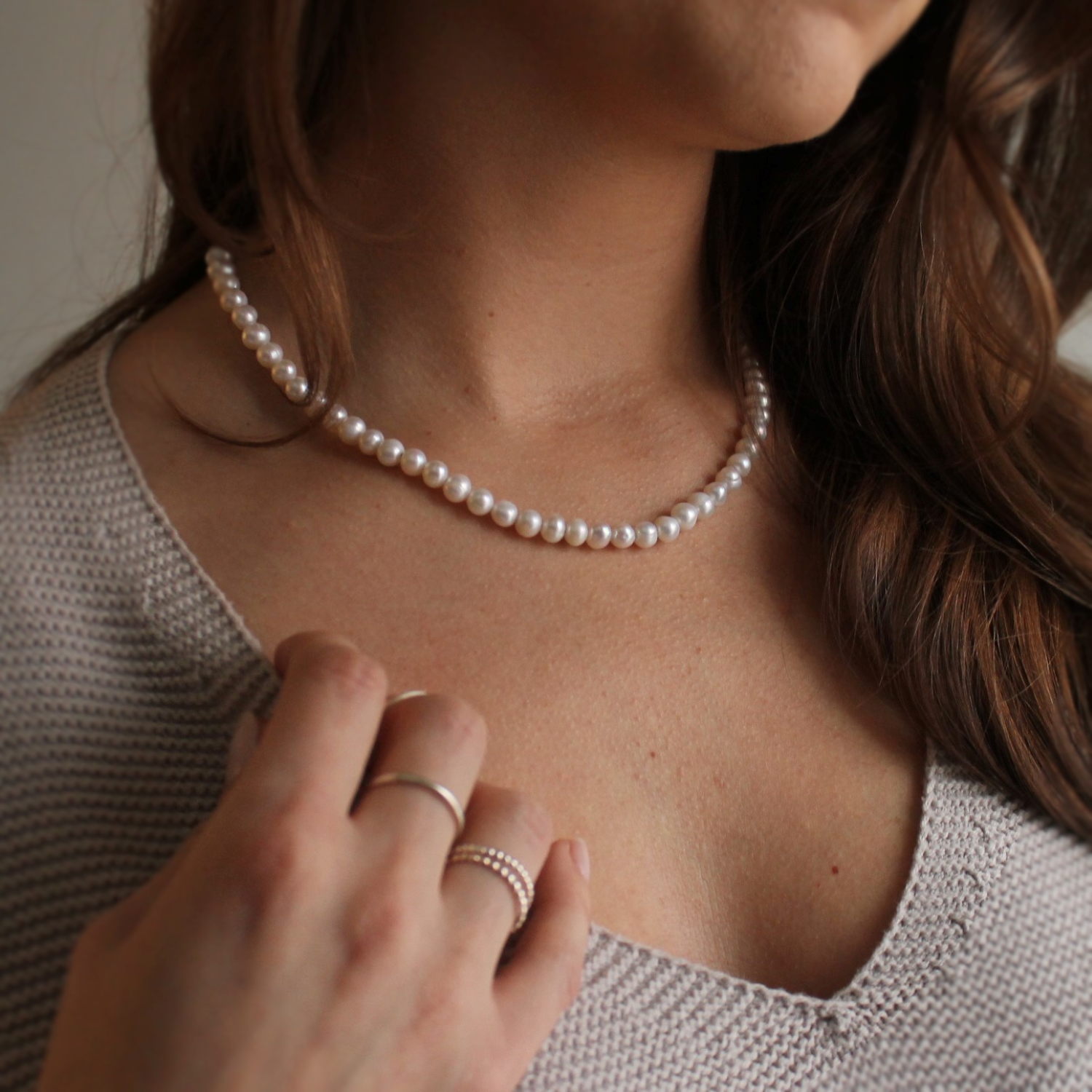 Pearl and 2025 bead necklace