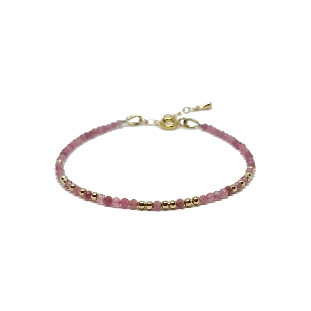ruby morse code beaded bracelet