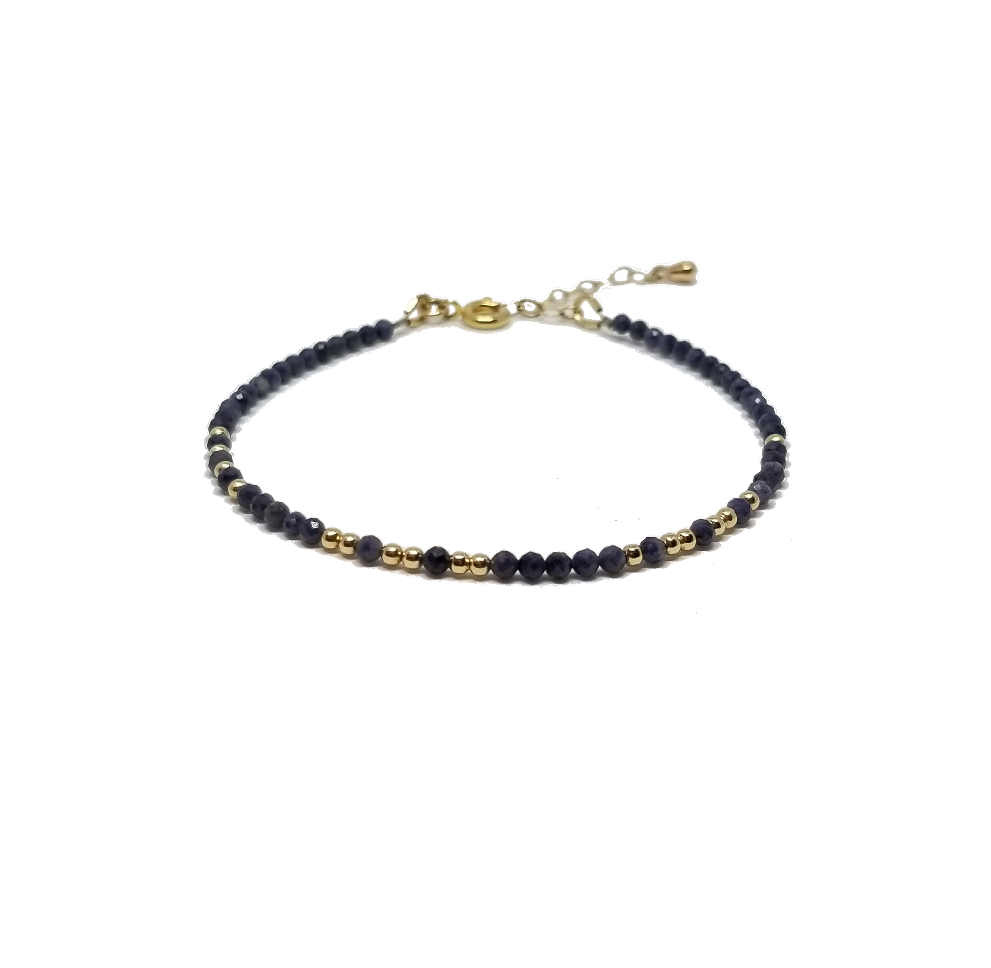 sapphire morse code beaded bracelet